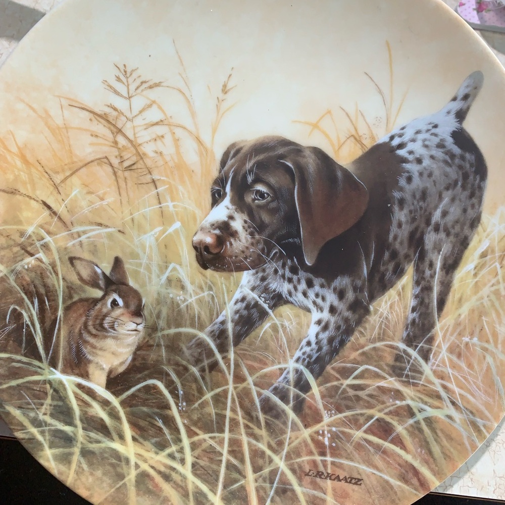 Decorative Dog and Rabbit Plate